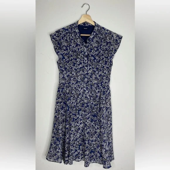 Madewell Silk Shirtdress in Newsprint Floral 8 - Picture 2 of 7